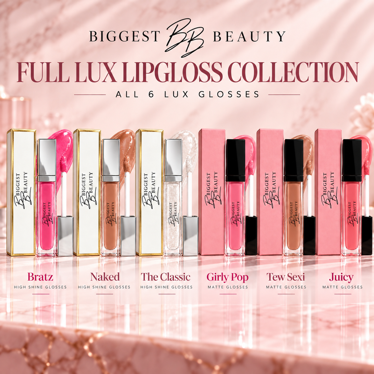Full Lux Lipgloss Collection-All 6 Lux Glosses